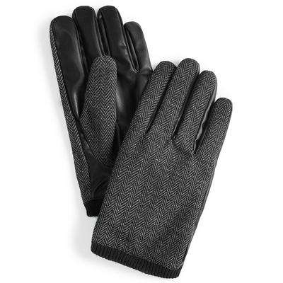 Alfani Mens Herringbone Dress Gloves Black Medium