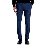 Kenneth Cole Mens Slim fit Dress Pants 36 / 32 Navy Blue Plaid Stretch
