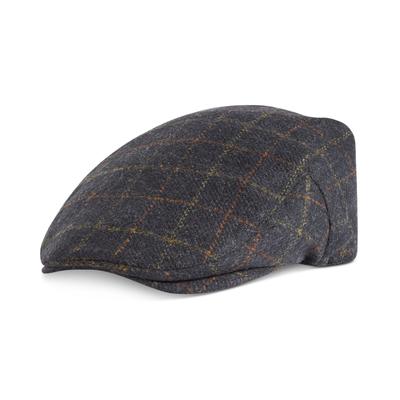 Dorfman Pacific Mens Classic Windowpane Ivy Cap Blue Navy Large
