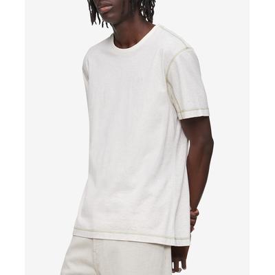 Calvin Klein Men's Smooth Cotton Ringer Crewneck Short Sleeve T Shirt Beige XL