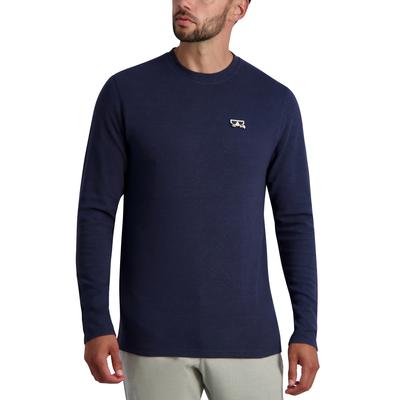 Karl Lagerfeld Paris Men's Thermal Crewneck Shirt  Navy Size Large