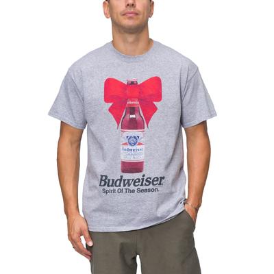 Junk Food Mens Budweiser Cotton Crewneck Graphic Short Sleeve T-Shirt Grey XL