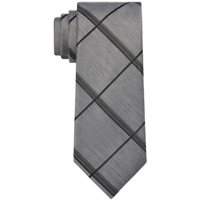 Calvin Klein Men's Slim Grid Tie Shadow Grey Necktie