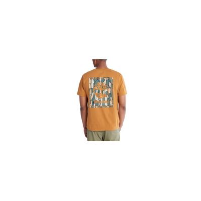 Timberland Men's Back Stack Logo Camo Tee in Wheat Boot XXL