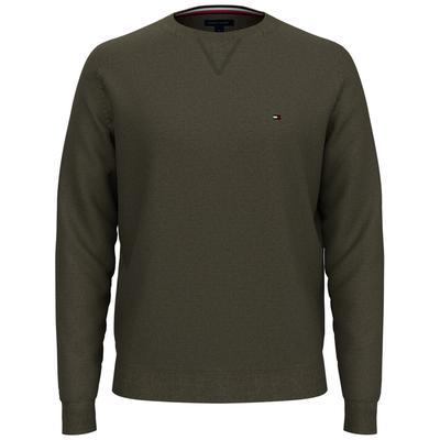 Tommy Hilfiger Mens Essential Crewneck Long Sleeve Sweater Army Green Large