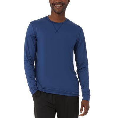 32 Degrees Mens Crewneck Long Sleeve Pajama Shirt Blue Small