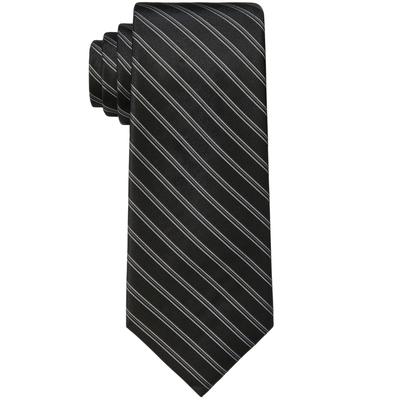 Calvin Klein Mens Slim Stripe Tie Black OS Necktie