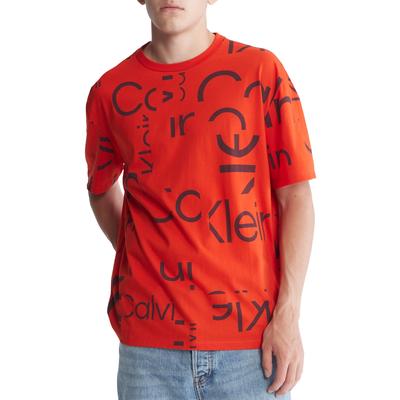 Calvin Klein Mens Relaxed Fit Logo T shirt  Bronzed Orange Large