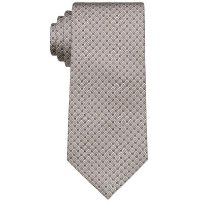 Michael Kors Men's Diamond Print Tie Taupe Beige Necktie