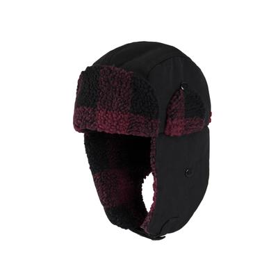 Levis Mens Classic Buffalo Plaid Trapper Hat Black L / XL