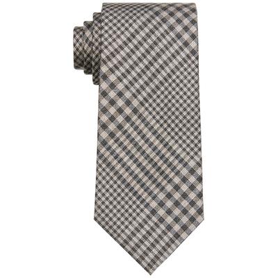 Michael Kors Men's Classic Design Glenplaid Tie Taupe Beige Necktie