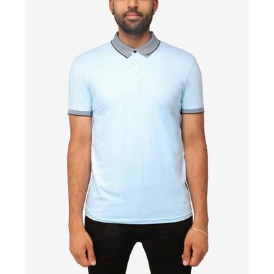 X-Ray Men's Basic Comfort Tipped Short Sleeve Polo Shirt Light Blue 2XL