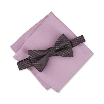 Alfani Men's 2 Pc Bow Tie & Pocket Square Set Dusty Pink