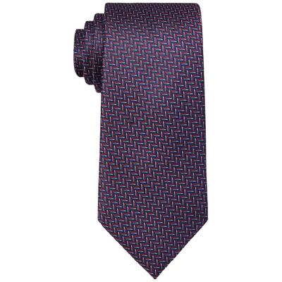 Michael Kors Men's Classic Design Herringbone Tie Dark Red Necktie