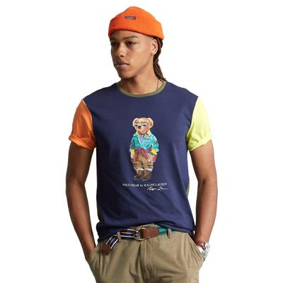 Polo Ralph Lauren Mens Classic Fit Polo Bear Jersey T Shirt Blue Multi Large