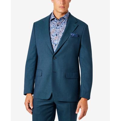 Tallia Mens Classic Fit Wool Suit Jacket Dark Teal Blue 36R