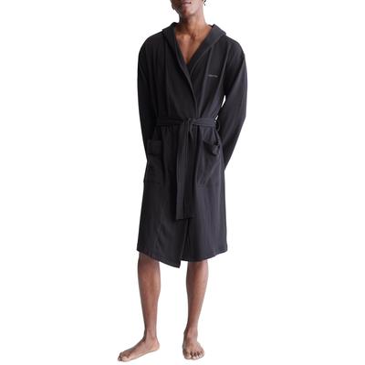 Calvin Klein Underwear Mens Modern Cotton Holiday Robe Black Small Medium