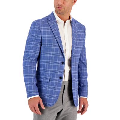 Tommy Hilfiger Men's Blue Check Modern Fit Sport Coat Blue 38R