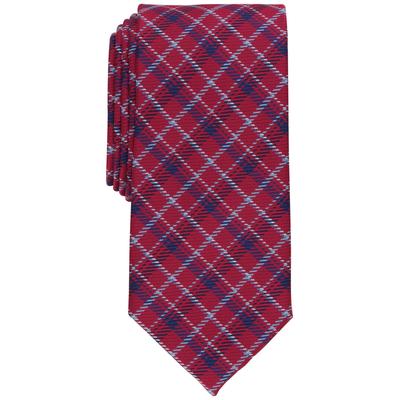 Club Room Mens Tie Plaid Rivington Necktie Red