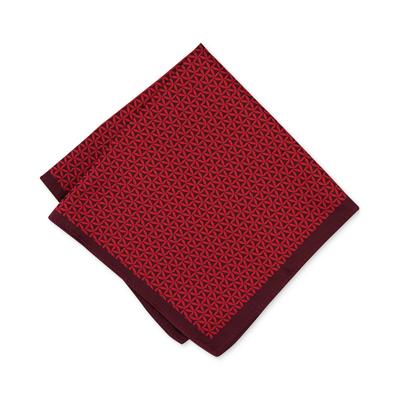 Alfani Men's Geometric-Print Pocket Square Burgundy