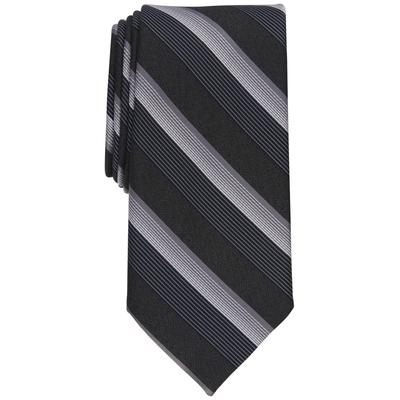 Perry Ellis Mens Regular fit Tie Necktie One Size Black Grey Striped