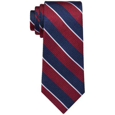 Tommy Hilfiger Men's Davis Stripe Tie Red Necktie