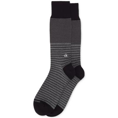 Calvin Klein Men's Striped Dress Crew Socks One Size  Black