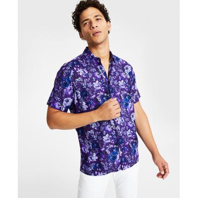 INC International Concepts Mens Rosco Classic-Fit Button Down Shirt Purple 2XL