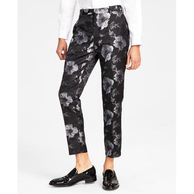 International Concepts Mens Floral Slim Fit Dress Pants Black 40 x 32