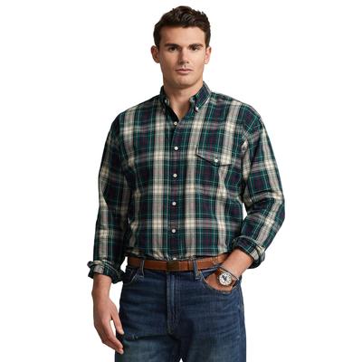 Polo Ralph Lauren Men's Big & Tall Classicfit Oxford Shirt  Navy/Green Multi 3XB
