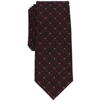 Alfani Men's Tessy Grid  Necktie Burgundy