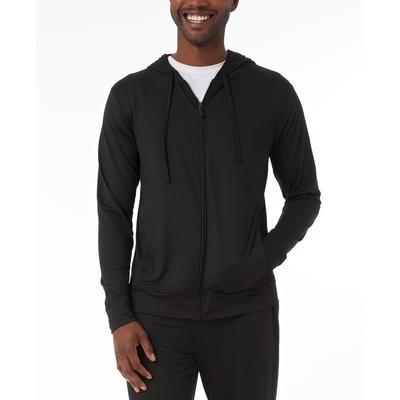 32 Degrees Men's Quick-Dry Stretch Hooded Full-Zip Sleep Jacket - Black - Medium