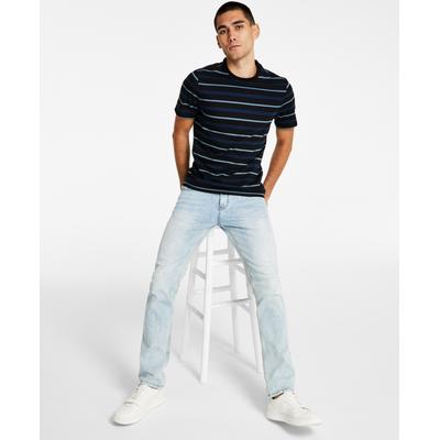 International Concepts Men's Owen Classic fit Stripe T shirt Deep Black Large