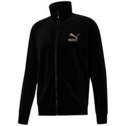 Puma Men's Forever Better T7 Zip Front Velour Track Jacket XXL Gold / Black