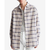 Calvin Klein Men's Plaid Flannel Shirt  Beacon Blue Navy Large