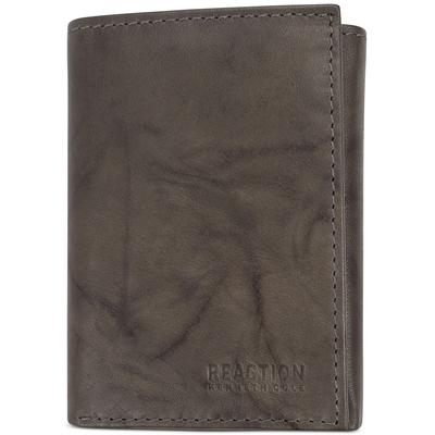 Kenneth Cole Reaction Men's Leather RFID Extra-Capacity Trifold Grey
