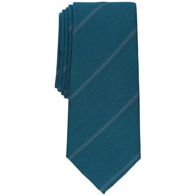 Alfani Men's Slim Stripe Tie Teal Green Necktie