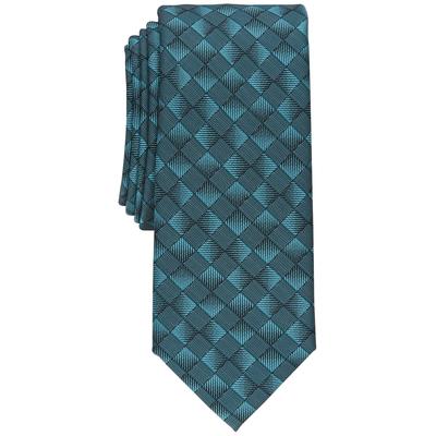 Alfani Men's Wilson Slim Geometric Necktie Aqua