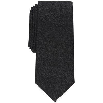 Alfani Men's Necktie Slim Herringbone Black Tie