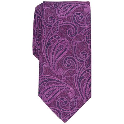 Perry Ellis Mens Paisley Tie Raspberry Pink Necktie