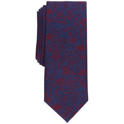 Bar III Men Tie Necktie One Size Red Blue Floral