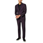 KENNETH COLE Men's Suit 42R / 35 x 32 Purple Slim-Fit Ready Flex Stretch
