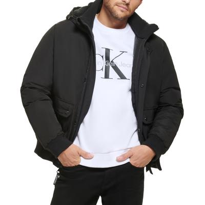 Calvin Klein Men's Performance Hooded Short Parka Coat Jacket Black Large