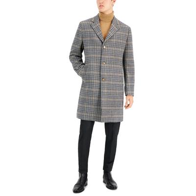 Lauren Ralph Lauren Men’s Luther Luxury Blend Overcoat Coat Houndstooth Blue 42R