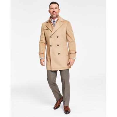 Lauren Ralph Lauren Men's Classic Fit Solid Double Breasted Overcoat Coat Beige 38R