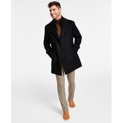 Lauren Ralph Lauren Men's Double-Breasted Overcoat 42 R Attached Bib - Black