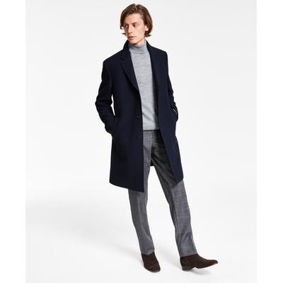 Lauren Ralph Lauren Mens Classic fit Overcoat Coat 40 S Blue Herringbone