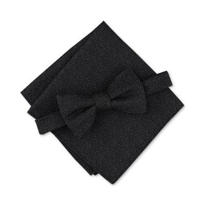 Alfani Mens Millard Mini Print Bow Tie Black Necktie