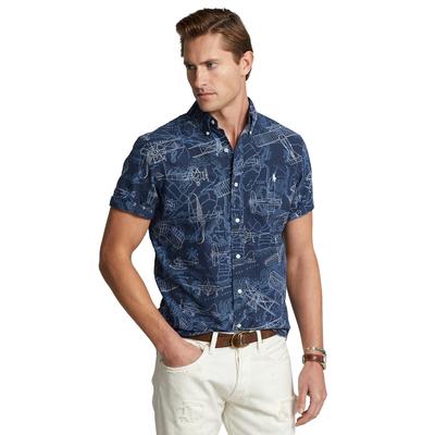 Polo Ralph Lauren Men's Classic Fit Aviation Oxford Button Down Shirt Blue Large