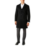 Kenneth Cole Mens Classic fit Overcoat Coat 40 L Black Solid